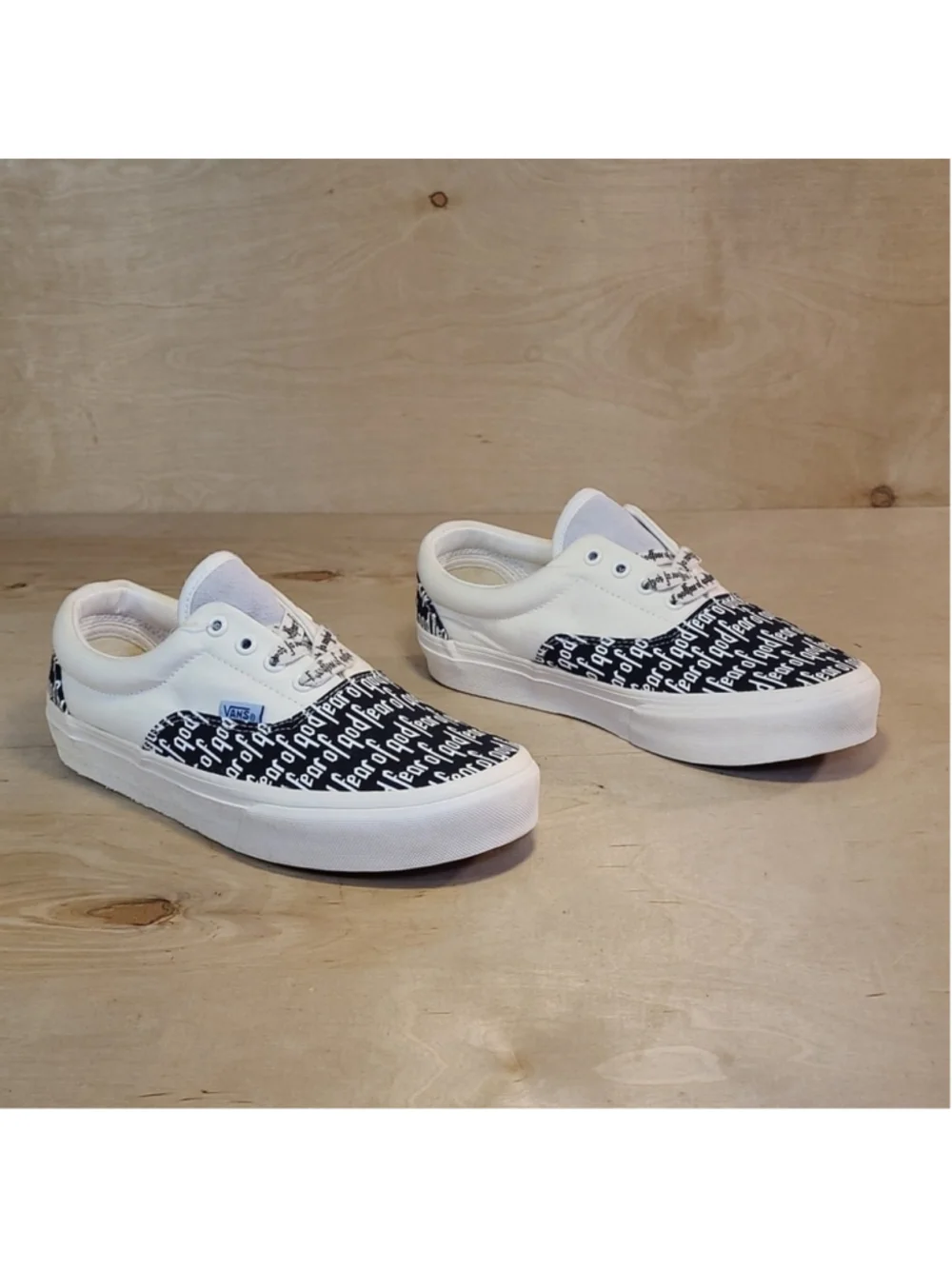 Vans Era X Fear Of God 95 Black White Canvas Shoes Size 4.5 Men's